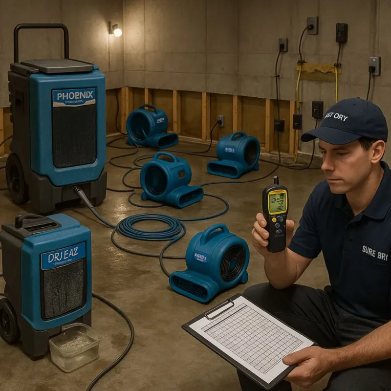 Structural Drying and Dehumidification process in Rhinelander, WI